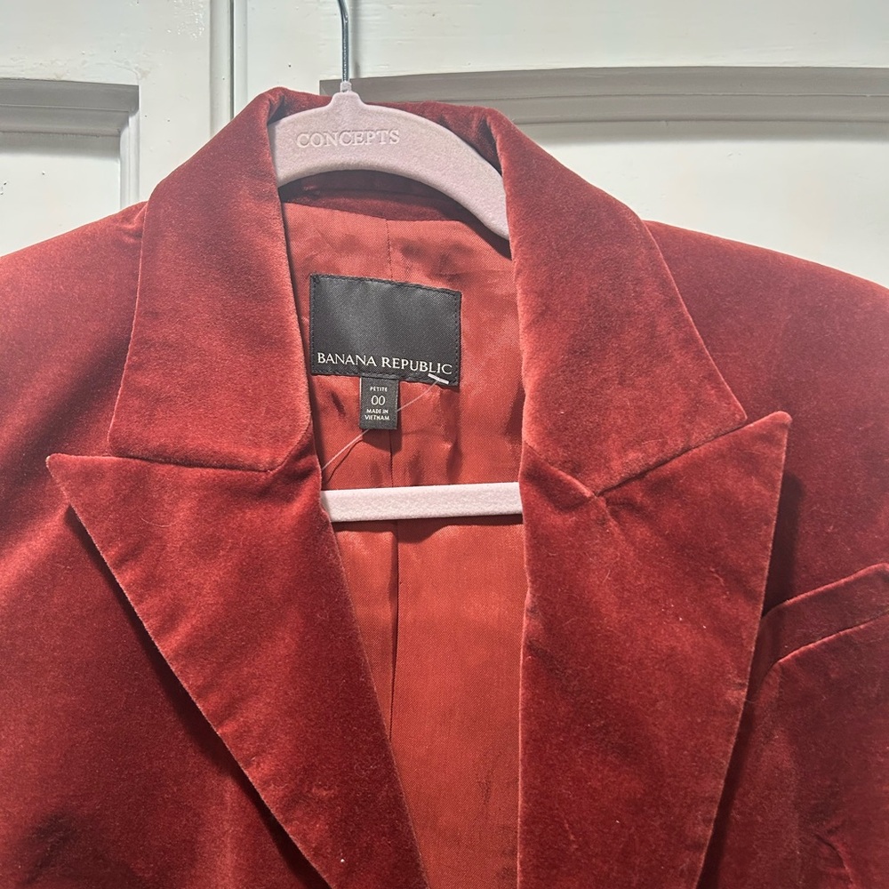 Banana Republic Women's Velvet Blazer - Deep Rust
